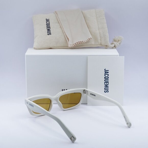 Jacquemus SALON JAC/62 C3 Rectangle Sunglasses - White\\Brown